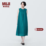MUJI MUJI 女式强捻无袖连衣裙女装连身裙子夏季纯棉全棉长裙BC2JNC4S 绿色 L (165/88A)