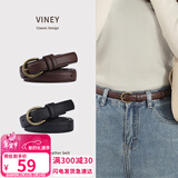 viney女士皮带时尚裤腰带女装饰细款百搭休闲学生针扣裙带裤带生日礼物