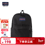 JANSPORT杰斯伯书包轻便双肩包男女旅行包简约背包电脑包学生校园 85VI008黑色-侧边袋/20L