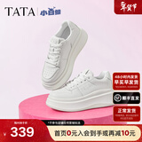 他她（TATA）孙乐言同款小白鲸厚底休闲板鞋女加绒小白鞋子GCD07AM6 白桃牛乳 37