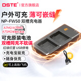 蒂森特（dste）适用索尼a7m2 微单相机 fw50电池 RX10M4 A7R ZV-E10 NEX-6 7 5TA6500 A6400 A6400/6000 相机 平板双槽充电器【送microUS