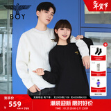 BOY LONDON【秋日极简】春季男女款提花潮牌圆领宽松卫衣N03029 米白色 M