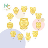 周生生 十二生肖串珠足金黄金转运珠情侣款本命年组合单颗定价 福鼠 93691C