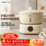 小熊（Bear）电砂锅 电炖锅 煲汤锅 炖汤锅 电炖盅 焖炖锅 养生煮粥锅3-4人用煲仔饭分体式电砂锅DSG-D30S1 3L