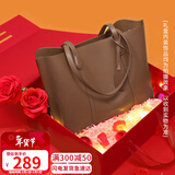 viney牛皮包包女包大容量托特包单肩包手提包生日情人节礼物送女友老婆