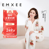 嫚熙（EMXEE）唐艺昕同款孕妇睡衣秋冬产后加厚月子服半边绒哺乳孕期家居服