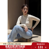 独束大码女装【发热防静电】百搭打底衫女显瘦秋冬新款胖mm针织衫 暖杏色 4XL