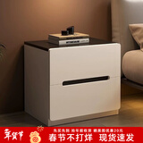 灏森梦床头柜卧室小型床头桌现代简约床边置物柜时尚收纳架简易木质柜子 【容量升级】双抽40*40*45cm