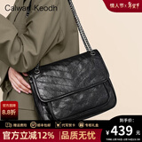 CALWAN KEODH轻奢包包女包邮差包2025新款斜挎包单肩送生日情人节礼物女朋友 黑色-时尚小众品牌通勤百搭