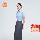 HLA海澜之家短袖衬衫夏季商务通勤纯色正装衬衣女装