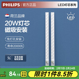 飞利浦（PHILIPS）LED吸顶灯环形圆形灯芯灯盘灯板可替换环形荧光蝴蝶灯管U型环管 【两只装】20W长条模组-50cm白光