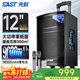 先科户外广场舞拉杆便携音响超大音量大功率移动蓝牙会议音箱k歌12吋重低音演讲带话筒SA-122 X