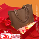 viney牛皮包包女包大容量托特包单肩包手提包生日情人节礼物送女友老婆