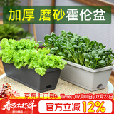 德沃多霍伦种菜花盆小号(黑色)*2家庭育苗盆长方形种植多肉箱阳台种菜箱