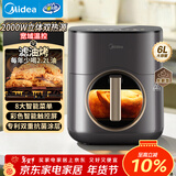 美的（Midea）小炎烤空气炸锅6L大容量双热源 双重抗菌家用多功能蒸烤一体可视免翻面 智能全金属腔年货 KZC6053