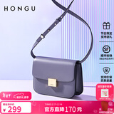 红谷包包女包新款牛皮单肩包时尚斜挎包小方包相机包情人节礼物 浅灰