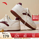 安踏元年丨女鞋板鞋春季厚底增高休闲鞋小白鞋平底白色百搭运动鞋女 【元年】象牙白/绛红色-7 36
