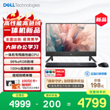 戴尔（DELL）灵越 新款 高端一体机台式电脑(13代i5 16G 512G)曜石黑 23.8英寸 100Hz 办公学习机