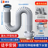 海立厨房洗菜盆池下水管95cm单槽排水管配件PP伸缩软管通用CS241