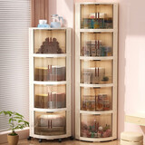 纳份爱角柜转角柜客厅三角置物架厨房墙角收纳柜卫生间拐角柜角落墙边柜 条纹款-6层【可自由叠加】带轮|加固结实 【自有工厂】免工具安装/自由叠加