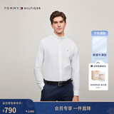 Tommy Hilfiger【牛津纺】25秋冬新款男商务休闲简约纯色修身长袖衬衫外套 白色YCD S (推荐：120-130斤)