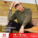 骆驼（CAMEL）长袖圆领套头卫衣男宽松休闲运动打底衫 J13CAYL6063 橄榄绿 L