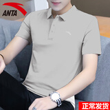 安踏POLO衫短袖男t恤夏季款休闲运动健身服薄款男士冰丝速干跑步男装 7135-1浅砂灰【冰丝速干】 2XL (185) 适合160-180斤