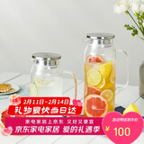 乐扣乐扣（LOCK&LOCK）凉水壶耐热玻璃泡茶柠檬水果水杯子带把家用大容量玻璃茶水杯1.2L