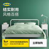 宜家（IKEA）NESTTUN奈斯顿铁艺床铁床床架双人床加厚简约卧室出租房 床架白色/鲁瑞1.8x2m(不含床垫)