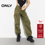 ONLY2025秋季新款休闲运动风宽松长款直筒束脚休闲裤女|125114017 E05 灰橄榄绿 L (170) 72A