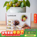 乐扣乐扣（LOCK&LOCK）耐热玻璃保鲜盒微波炉饭盒上班族便当盒学生水果饭菜餐盒6件套
