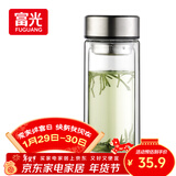 富光双层玻璃杯大容量带茶隔水杯高硼硅泡茶杯子商务男士办公杯480ml