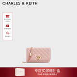CHARLES&KEITH经典菱格链条小方单肩斜挎包包女包生日新年礼物CK2-70160131 粉红色Pink 小包