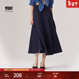 Levi's李维斯冰酷系列25新款女士美式高街压褶蓝色牛仔半身裙 牛仔蓝 L (27)