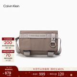 Calvin KleinJeans男士时尚通勤潮流ck金属吊环翻盖单肩斜挎相机包礼物HH3820 098-银灰 OS