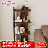 时黛家居转角书架简易落地置物架家用床头书柜一体靠墙拐角架子