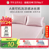 罗莱家纺心驰假日可水洗凉感冰丝席两件套床笠款粉120*200*30