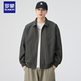 罗蒙美式翻领夹克男春秋工装外套潮流三防冲锋衣 深灰色    3XL   