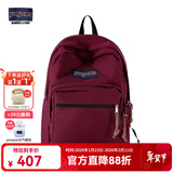 JANSPORT杰斯伯双肩包女男复刻暮光学生电脑包旅行背包书包 4QVA04S深紫酒红-侧袋+隔层