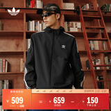 adidas经典三条纹运动连帽夹克外套男女春季阿迪达斯三叶草   黑色   2XL