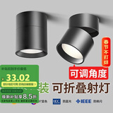 佼佼者（JIAOJIAOZHE）明装射灯led天花灯家用洗墙可调角度商用折叠吸顶照画筒灯免开孔