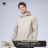 天石春秋3M新雪丽棉棉服男士外套短款连帽户外运动中间层薄夹克V160 岩石灰色 连帽款 M （170/92A)