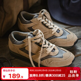 马登男鞋 复古英训鞋低帮轻便休闲鞋反绒皮百搭网面透气运动潮鞋男 橄榄色   43