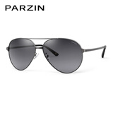 帕森（PARZIN）偏光太阳镜男 经典飞行框蛤蟆镜遮阳防晒开车专用墨镜送男士礼物 枪框渐灰片【PZ8009】