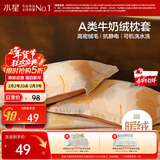 水星家纺枕套牛奶绒冬季双面保暖对枕套抗静电A类枕头罩一对装双人48x74cm