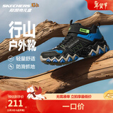 Skechers斯凯奇男童雪地靴户外棉靴儿童运动鞋冬大童棉鞋406415L 黑色/蓝色/柠檬色/BBLM 31