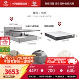 左右皮艺床现代简约1.5m双人床主卧实木液压床床垫DR119-1 影清灰