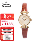 Vivienne Westwood西太后手表女士小表盘女表石英表皮带生日送女友情人节礼物新年 棕色 VV090GDBR 23mm