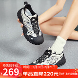 骆驼（CAMEL）丑萌登山鞋女时尚撞色户外休闲鞋 L24M076602 米/银/黑 38