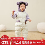 迷你巴拉巴拉新生婴儿羽绒服连体衣外出宝宝男童女童爬服白鸭绒冬季外套